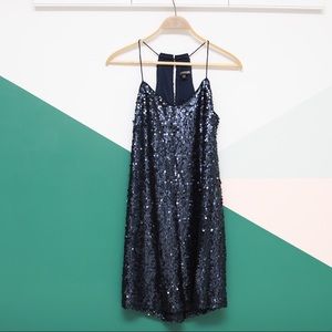 Express navy blue sequin cocktail dress